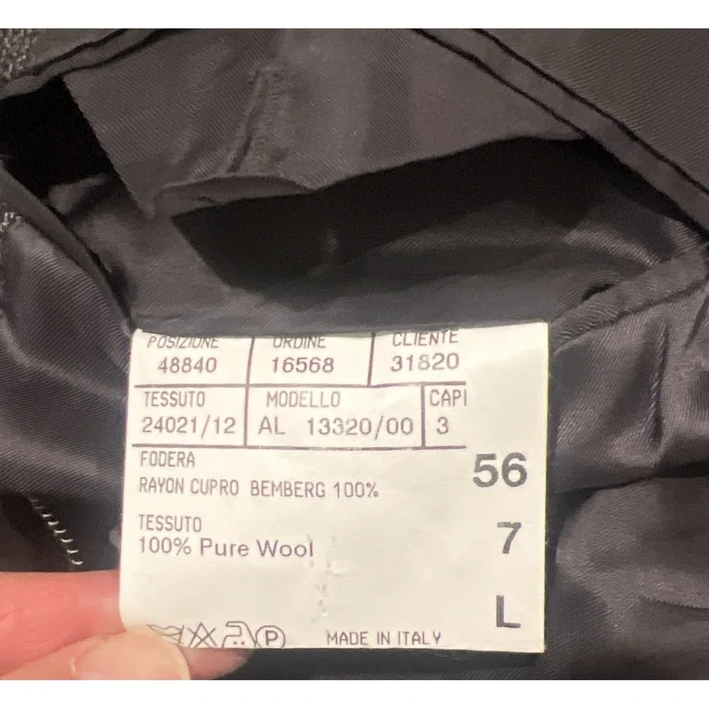 Canali Mens Wool Blazer Size 56LEU Gray Plaid Check Career Made In Italy READ